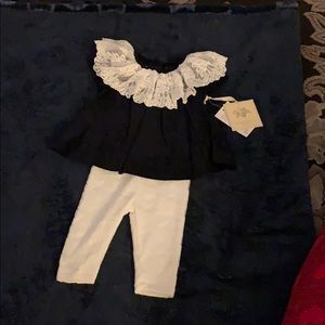 Newborn formal lace and velvet set